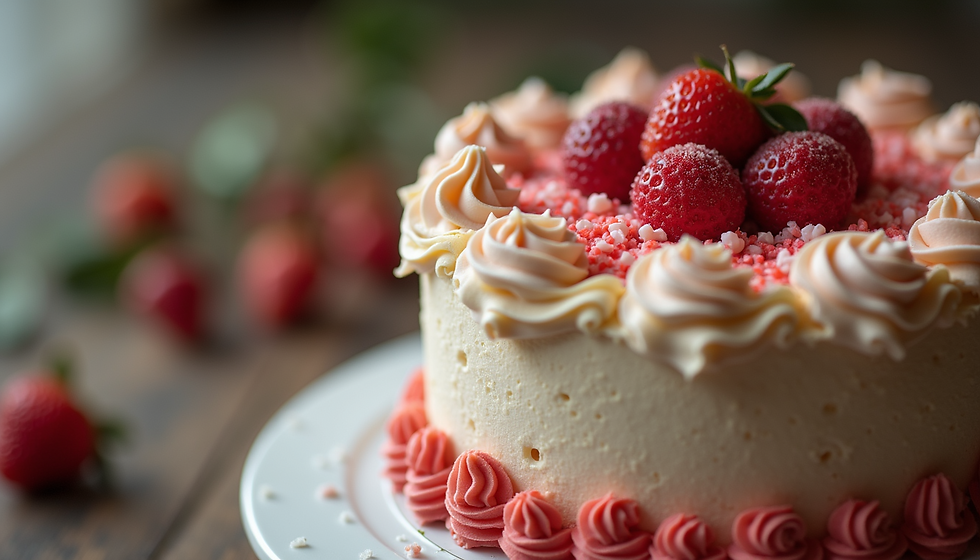 Close-up view of a deliciously decorated cake