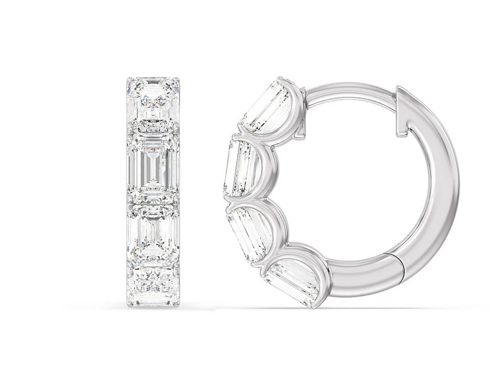 Thumbnail: Emerald Cut Huggie Earrings (3.20 TCW)