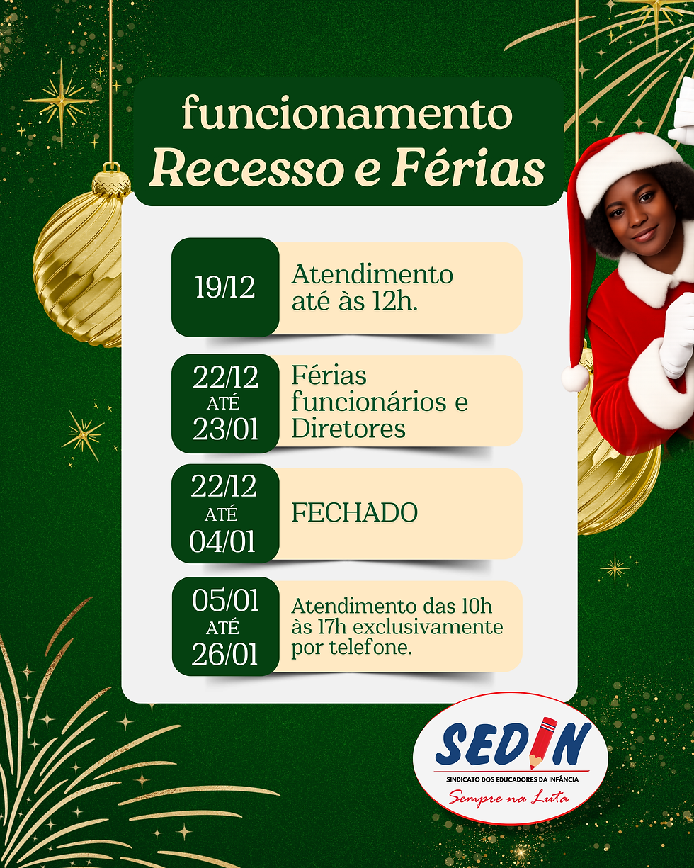 FUNCIONAMENTO RECESSO E FÉRIAS