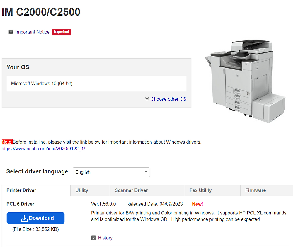 RICOH Print Driver Installation / Adding A Printer