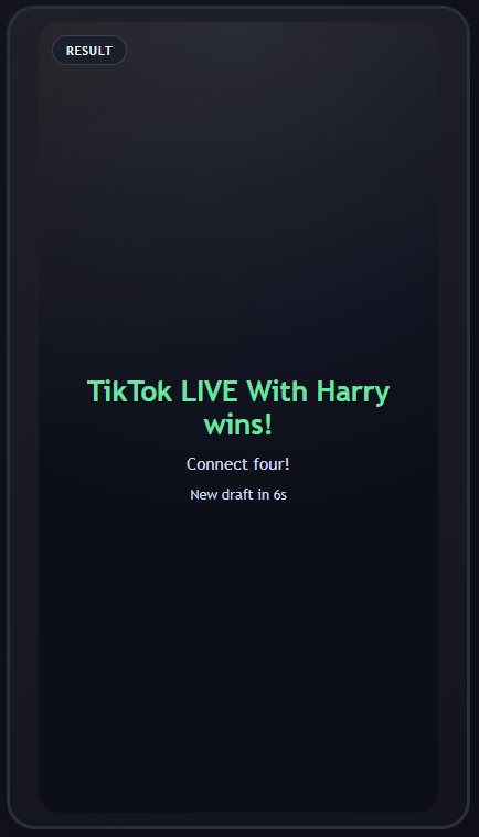 TikTok LIVE Connect Four - TikFinity Widget For Windows (Interactive Game)