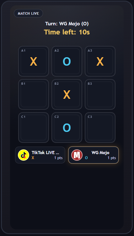 Thumbnail: TikTok LIVE Tic-Tac-Toe (Noughts & Crosses) – TikFinity Widget (Windows)