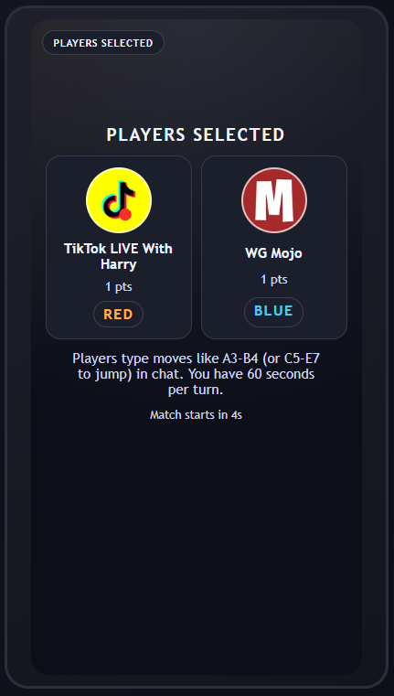 Thumbnail: TikTok LIVE Checkers (Draughts) - TikFinity Widget For Windows Interactive Game