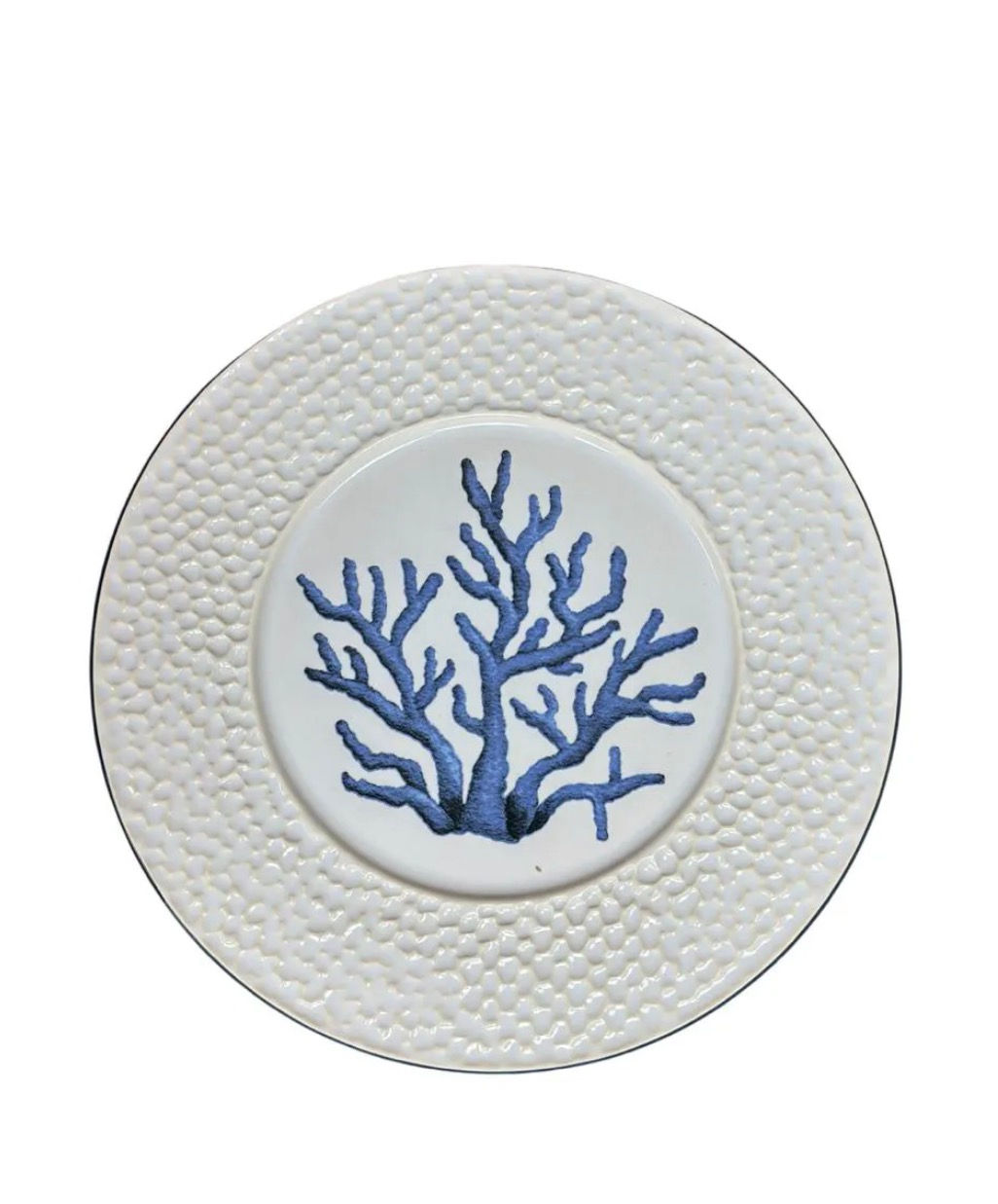 Prato Raso Corais Azul em Cerâmica 27 cm