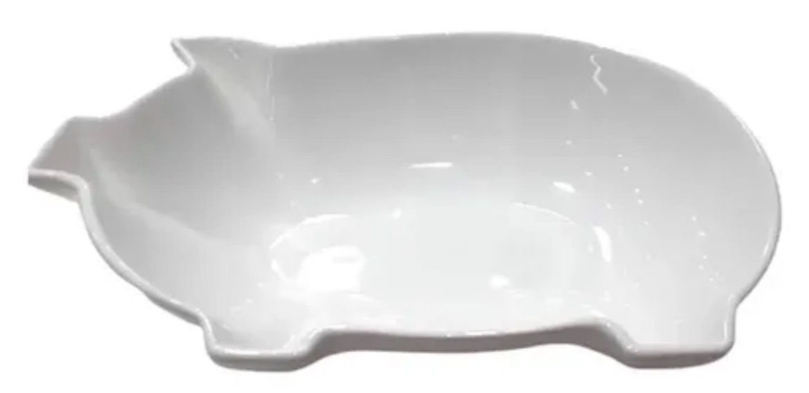 Tigela bowl raso em formato de porco, Scalla 19,5x30cm