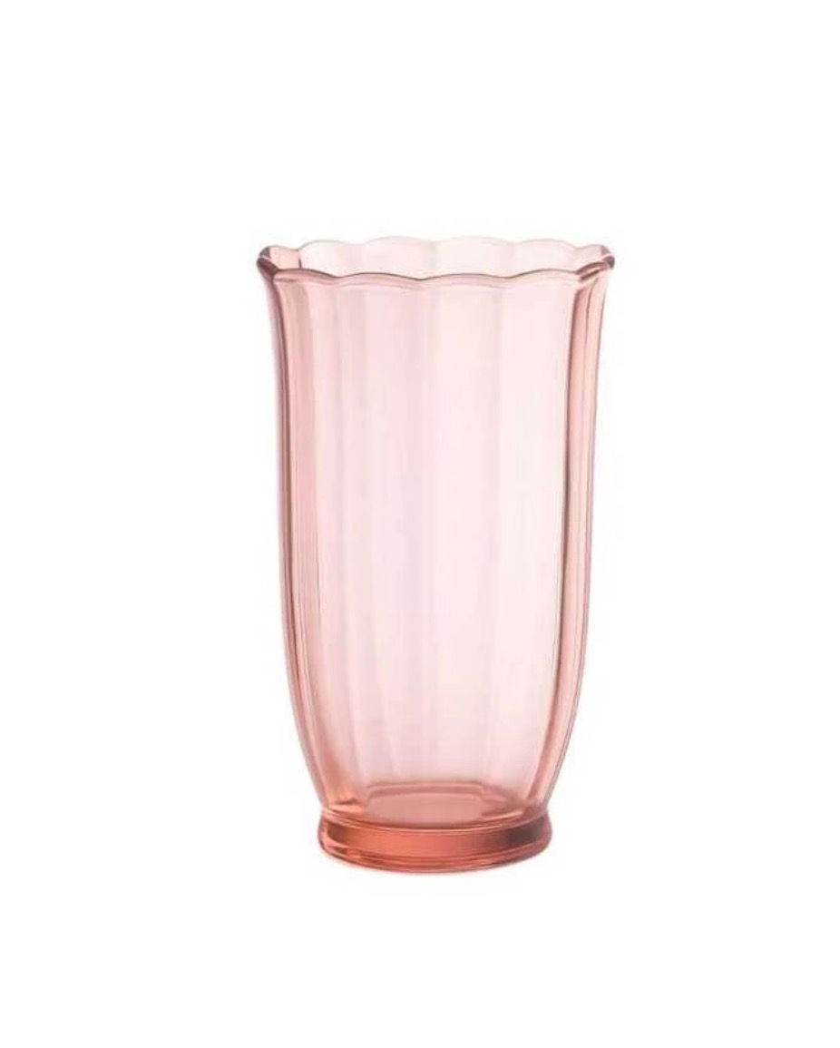 Jogo de copos rosa de vidro Long Drink 350ml