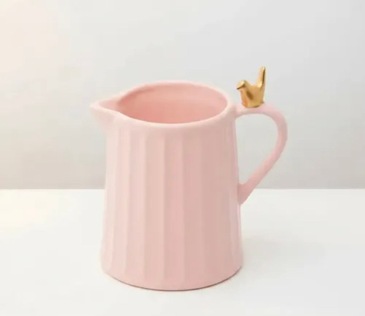 Leiteira rosa de cerâmica, da linha Colibri Wolff 180ml