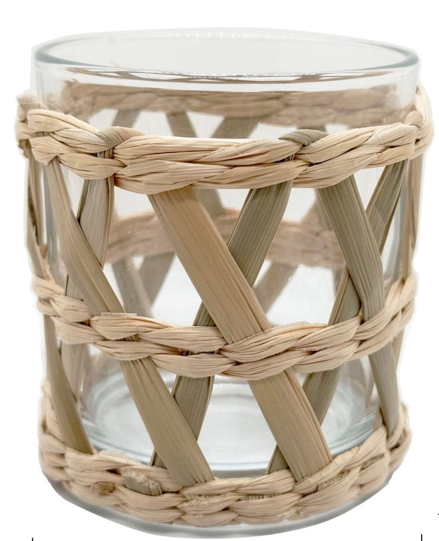 Jogo de copos baixos de vidro com sisal Wolff 320ml