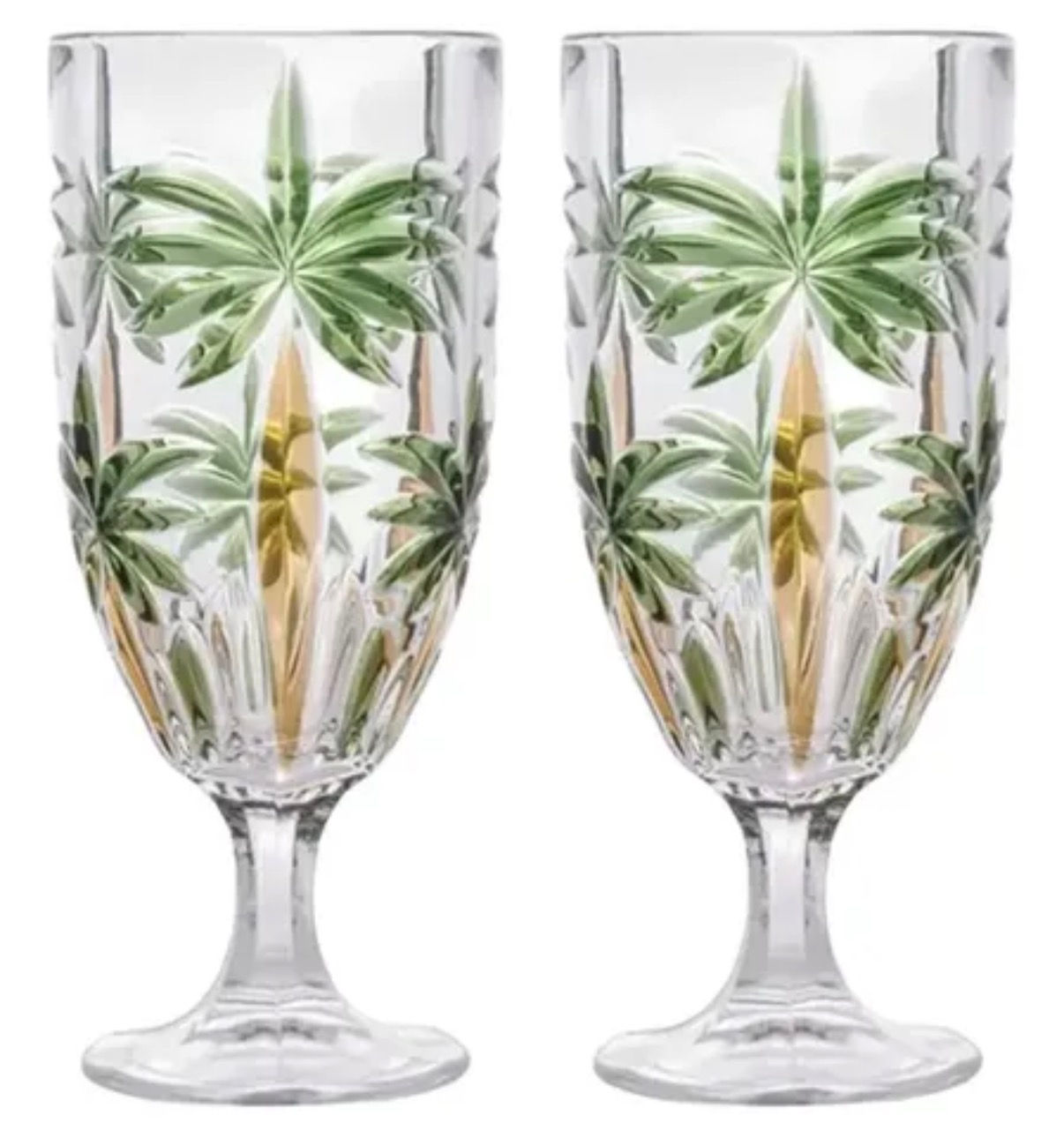 Jogo de taças de cristal Palm Tree Coqueiro Wolff 450ml
