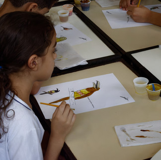 Oficina de pintura de aves projeto Eu Passarinho E. E. Capitão Egidio Lima Timóteo