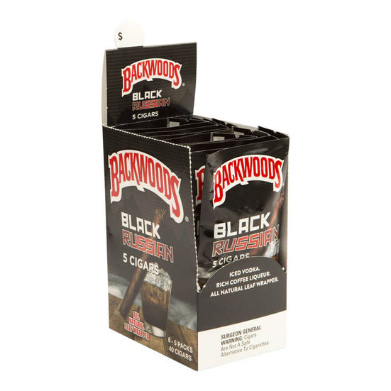 Backwoods Black Russian cigars pack displayed, available in Bangkok cannabis shop