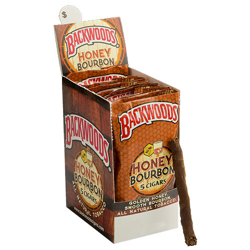 Backwoods Honey Bourbon pack displayed, available in Bangkok cannabis shop