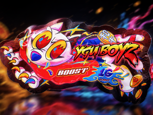 YGU BOYZ BOOST 1G pre-roll holographic packaging with cat mascot — new infused joint at Highend Bangkok