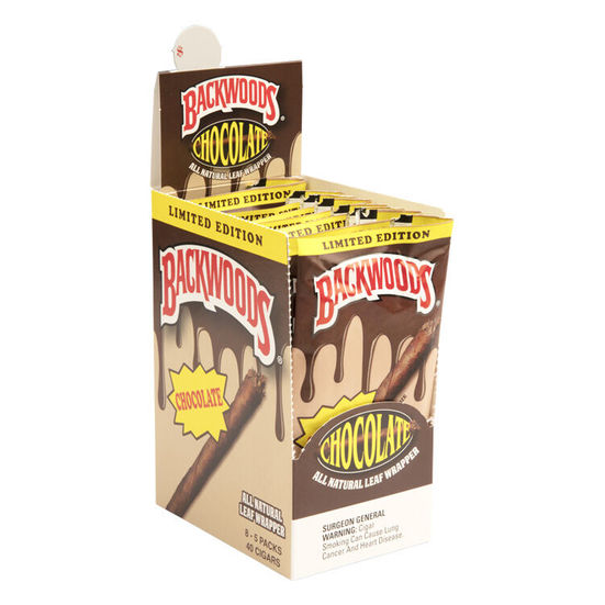 Backwoods Chocolate cigars pack displayed, available in Bangkok cannabis shop