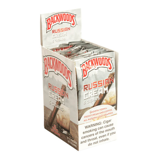 Backwoods Russian Cream cigars pack displayed, available in Bangkok cannabis shop