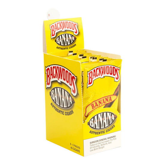 Backwoods Banana cigars pack displayed, available in Bangkok cannabis shop