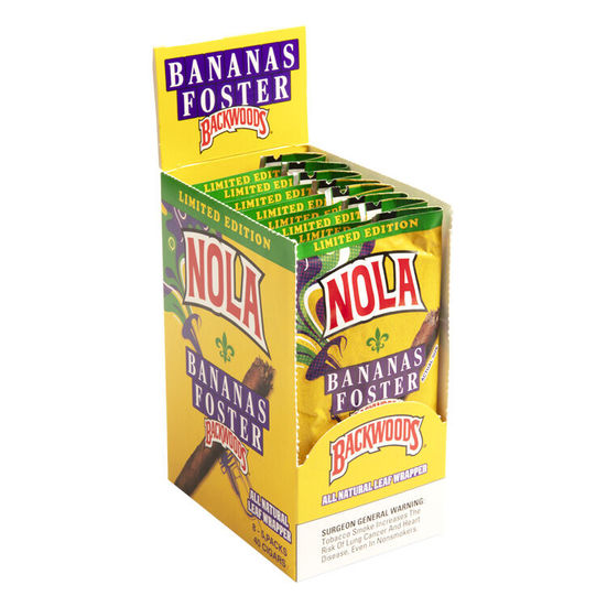 Backwoods Bananas Foster cigars pack displayed, available in Bangkok cannabis shop