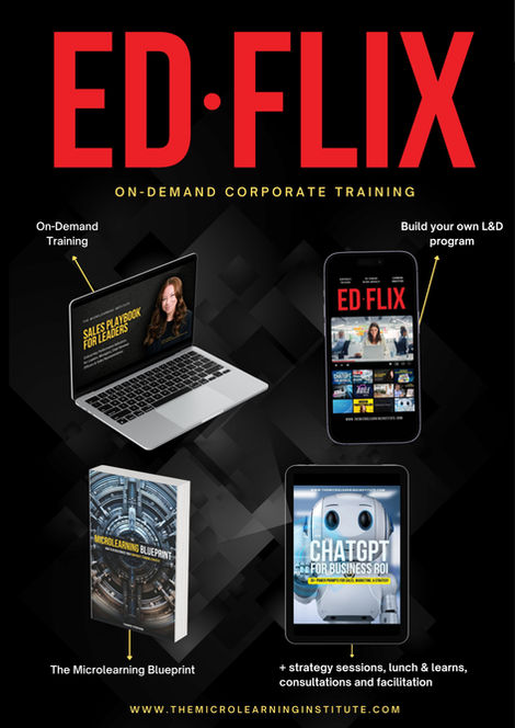Edflix on demand corporate training shows learning material featured on mac, iPhone, iPad and Book