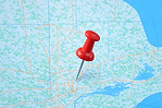 Map of SE Michigan with a Pin in the center