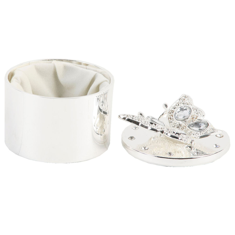 Thumbnail: Personalised Butterfly Trinket Box with crystal encrusted wings