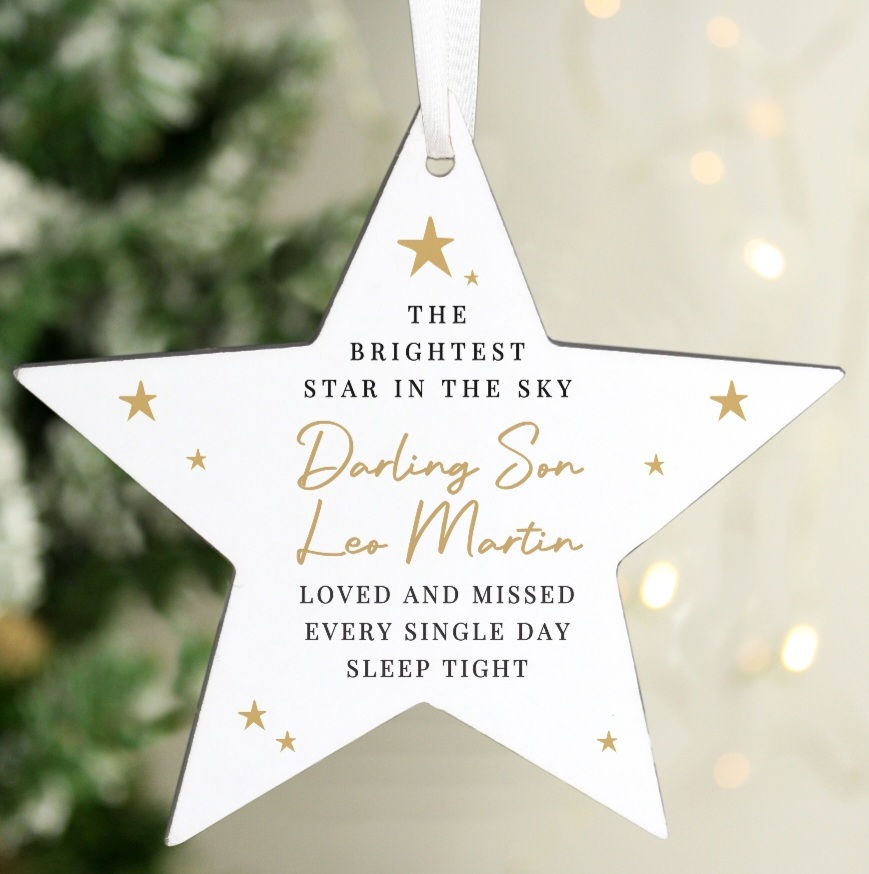 Personalised Christmas Memorial Star Ornament