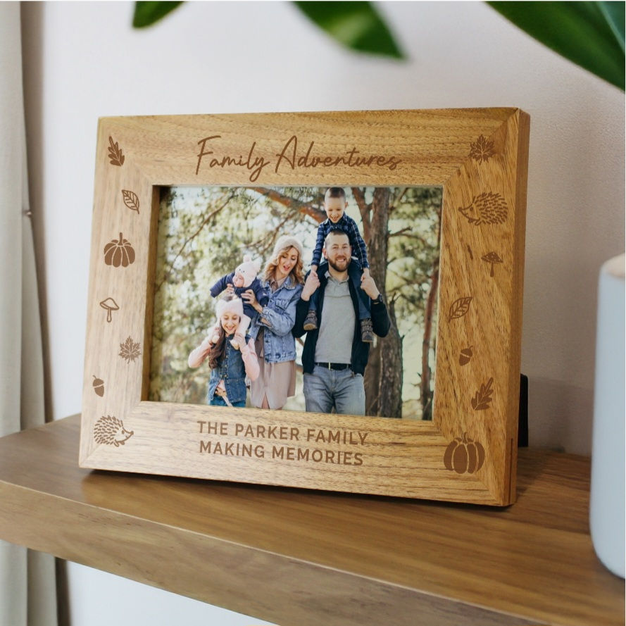 Personalised Autumn 6x4 Wooden Photo Frame