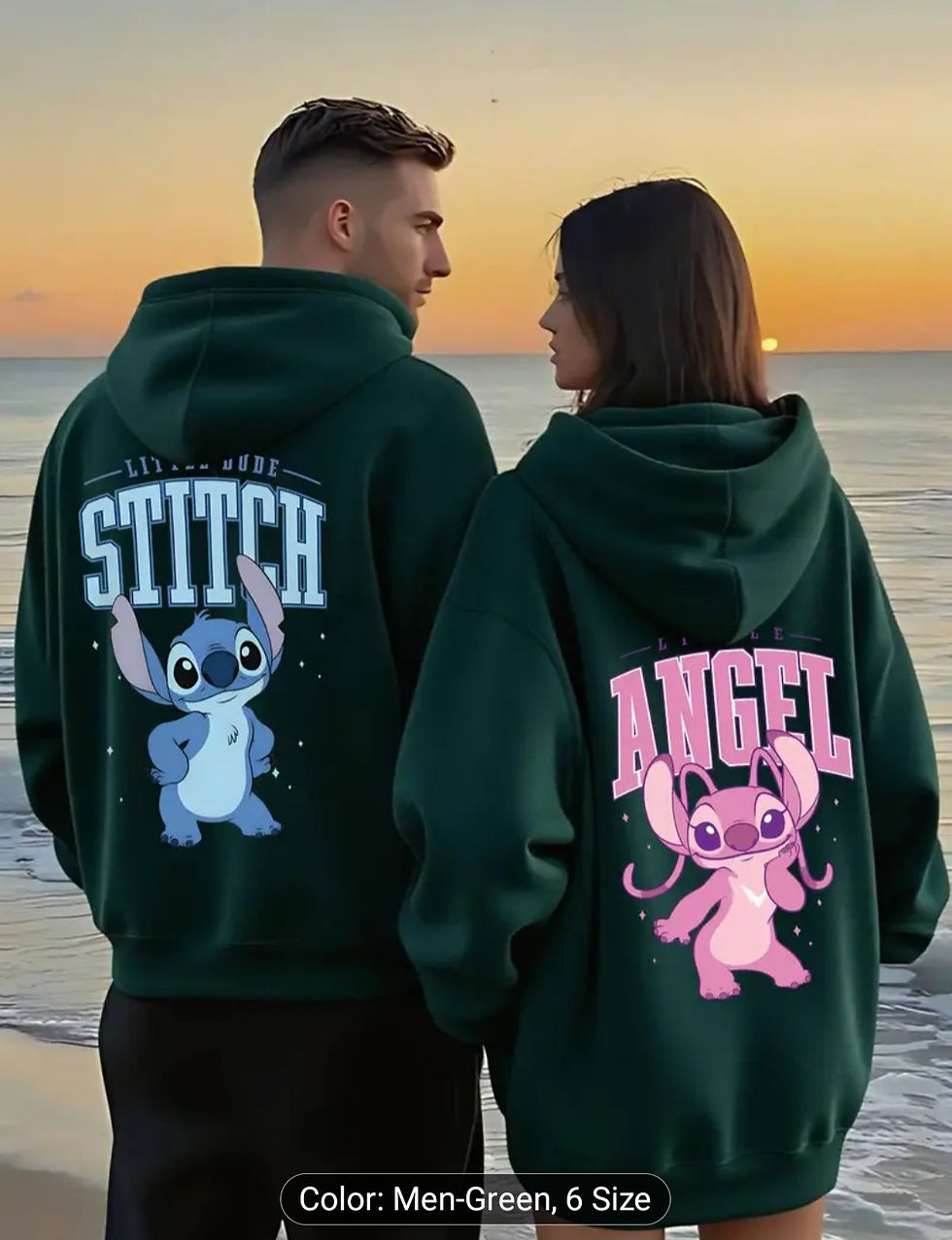 Thumbnail: Disney Stitch & Angel Couple Sweatshirt 