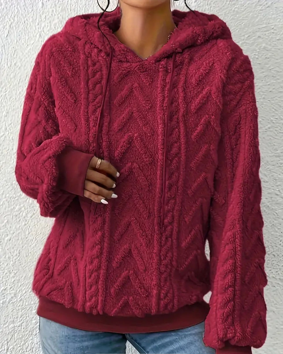 Thumbnail: Plus Size, Women's Lavender Hooded Jacket with Plush Collar 
