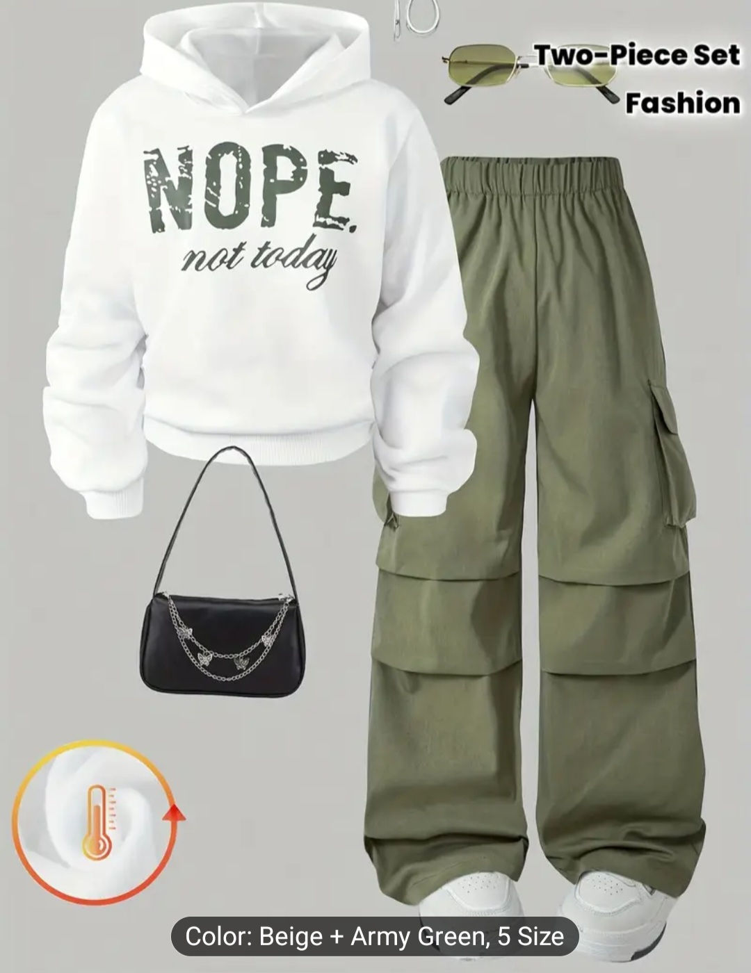 Autumn-Winter Women's Fashion Sweatshirt and Pants Two-Piece Set 