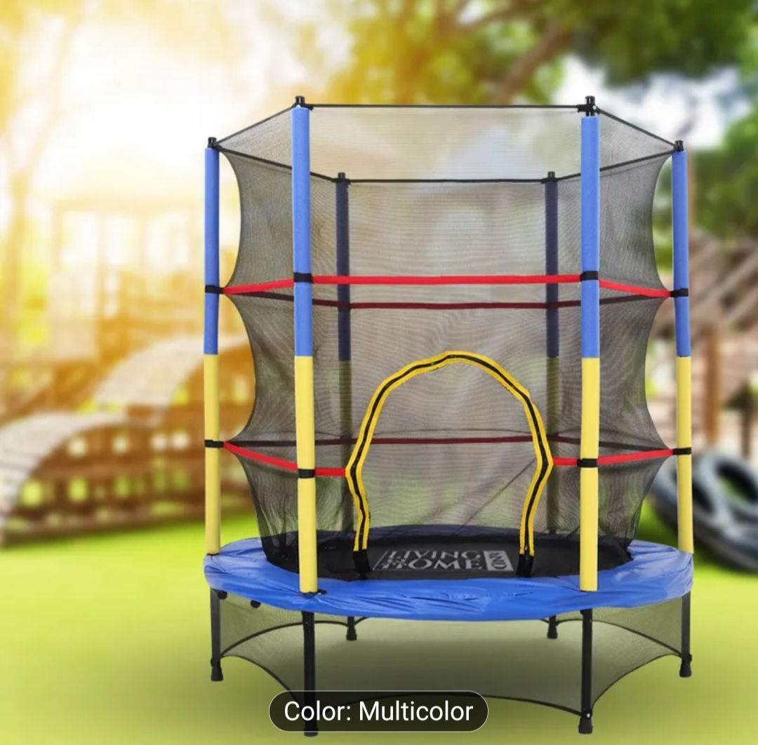 Multicolor Trampoline with Enclosure Safety Nets