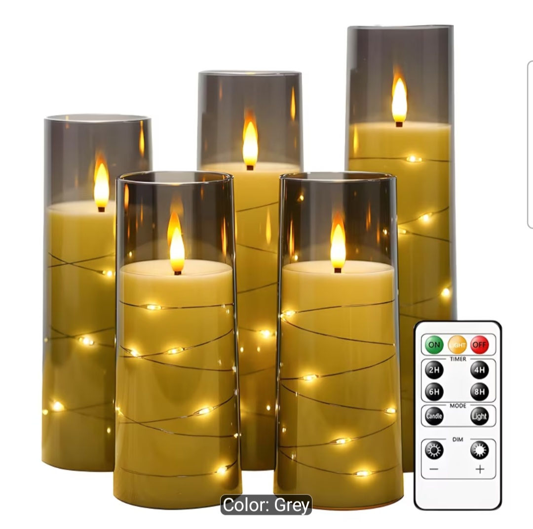 5-Pack LED Flameless Candles with Remote
