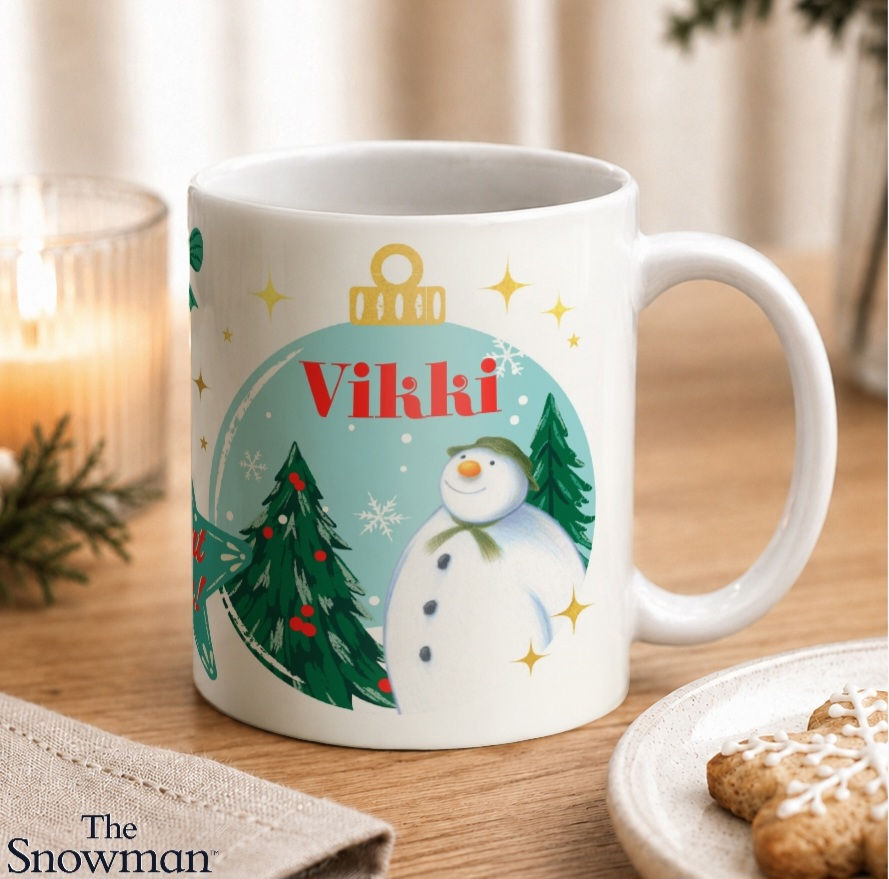 Personalised The Snowman Christmas Wishes Mug