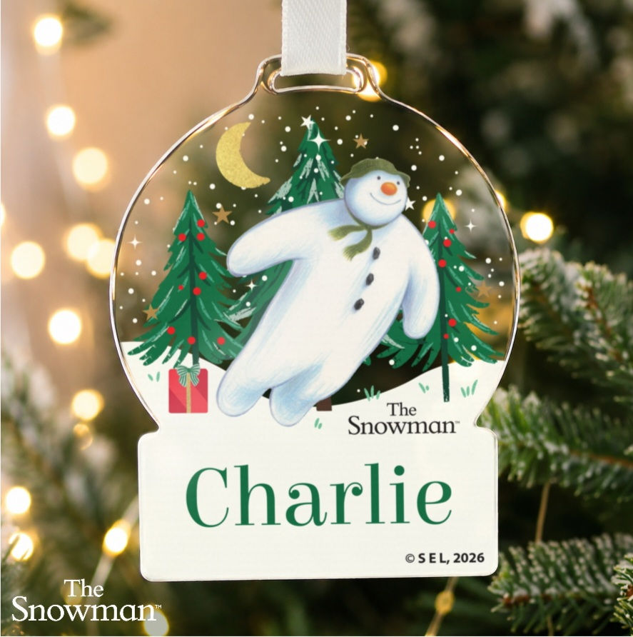 Personalised The Snowman Christmas Wishes Acrylic Decoration