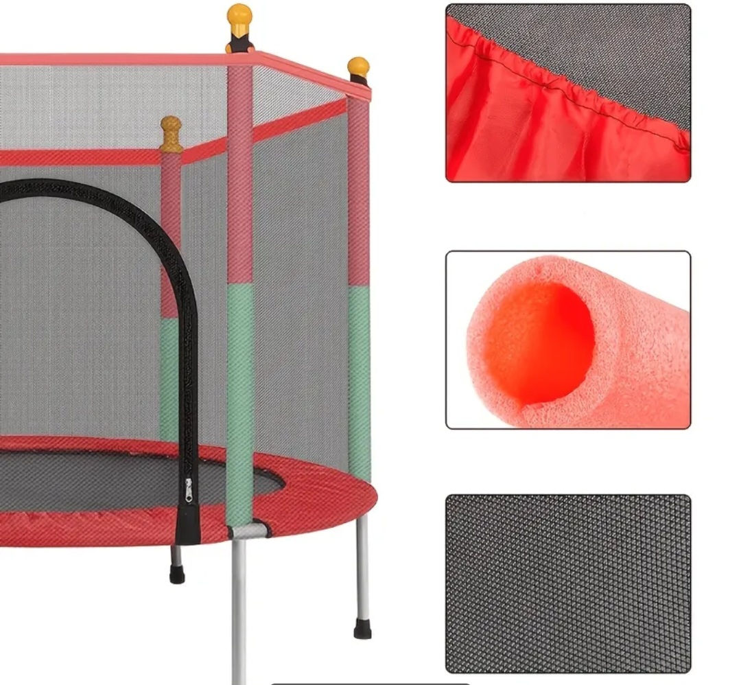 140CM Trampoline with Safety Enclosure Net 150KG Load Capacity