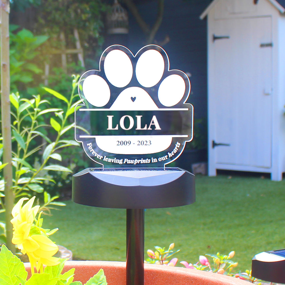 Thumbnail: Personalised Pet Memorial Outdoor Solar Light