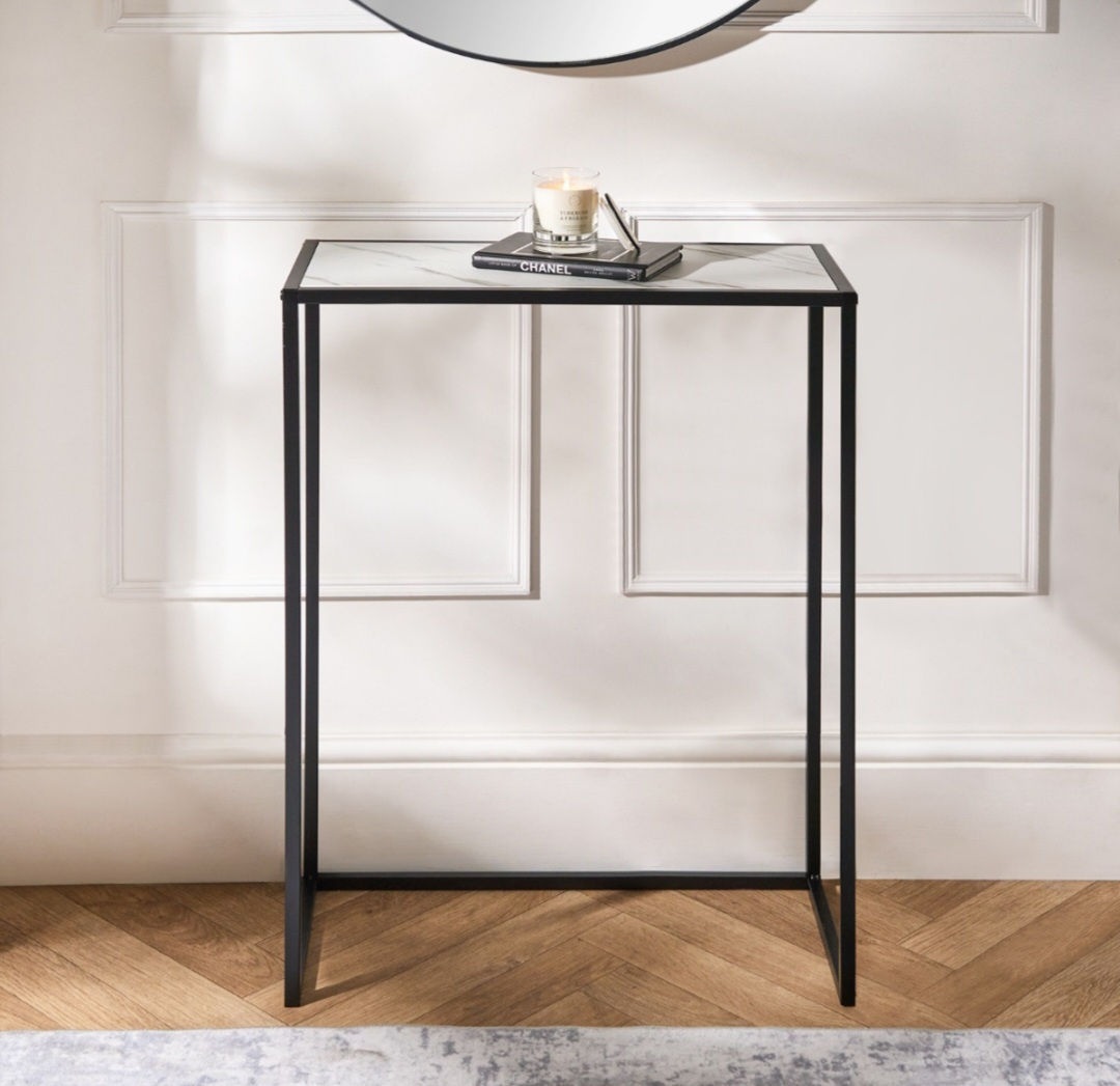 Manhattan Marble Effect Rectangle Console Table