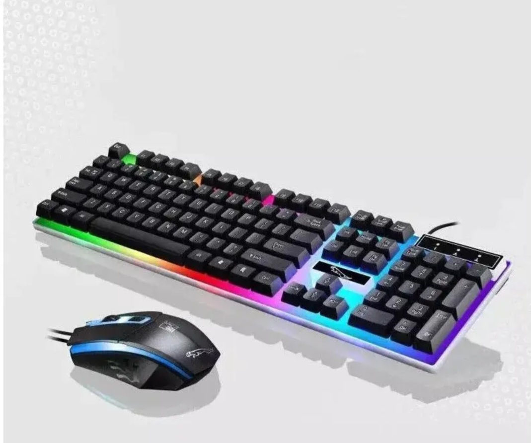 Gaming Keyboard Mouse Set Pad Rainbow 