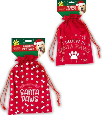 Printed Pet Christmas Sack, Assorted Picked At Random