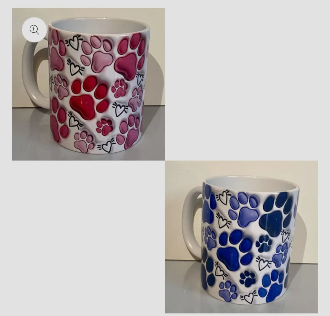 COLOURED PAWS MUG