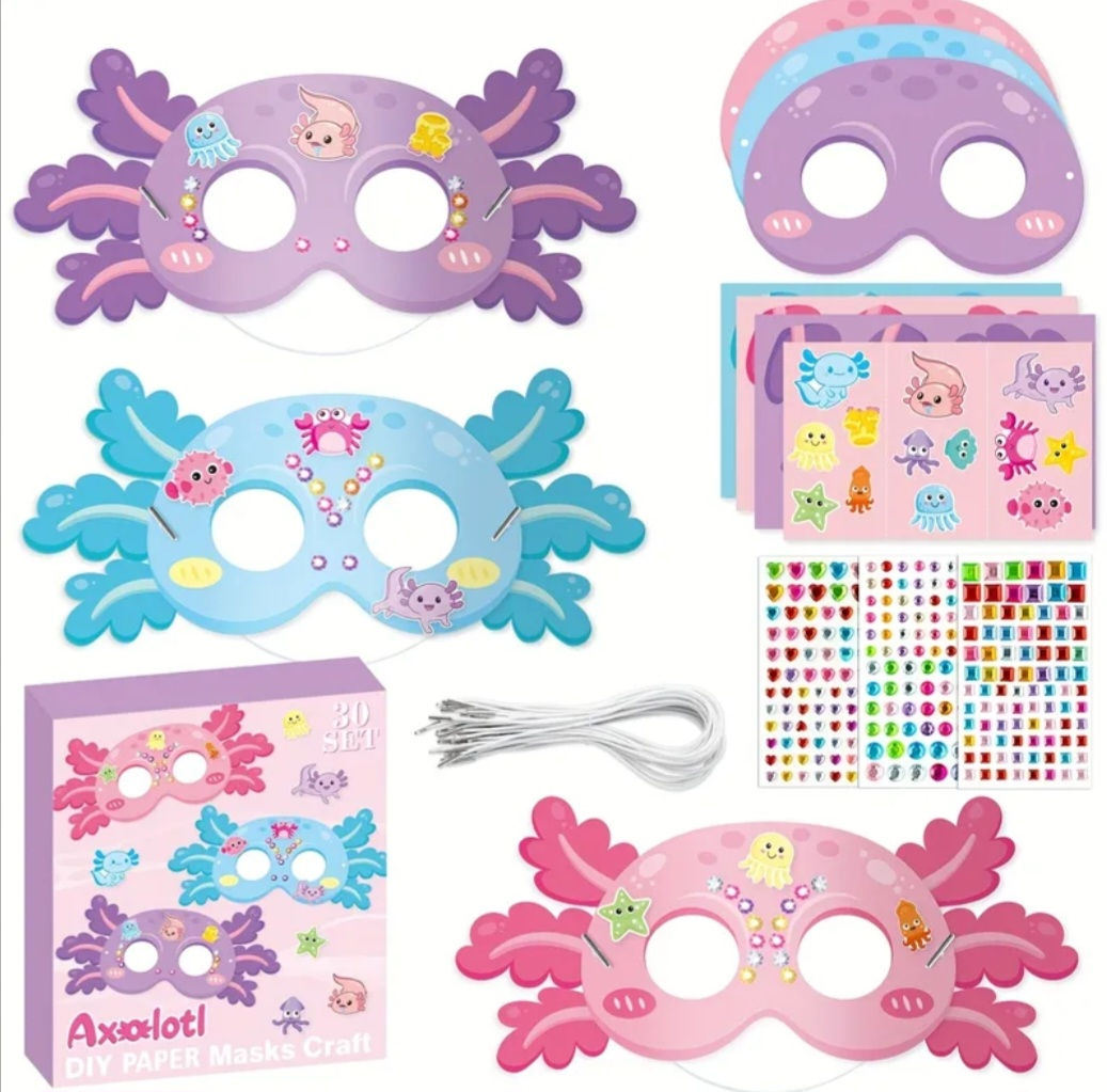DIY Axolotl Paper Mask Craft Kit