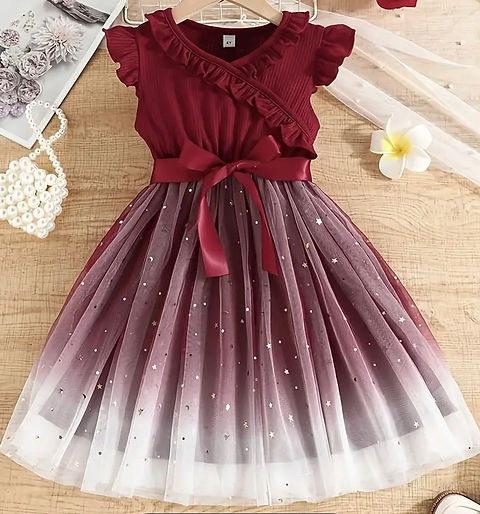 Girls starry sky sequin dress