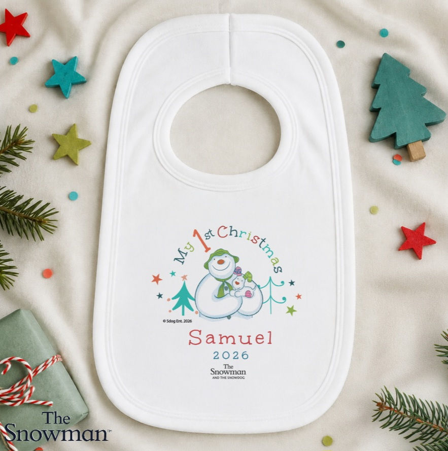 Personalised The Snowman My 1st Christmas Bib