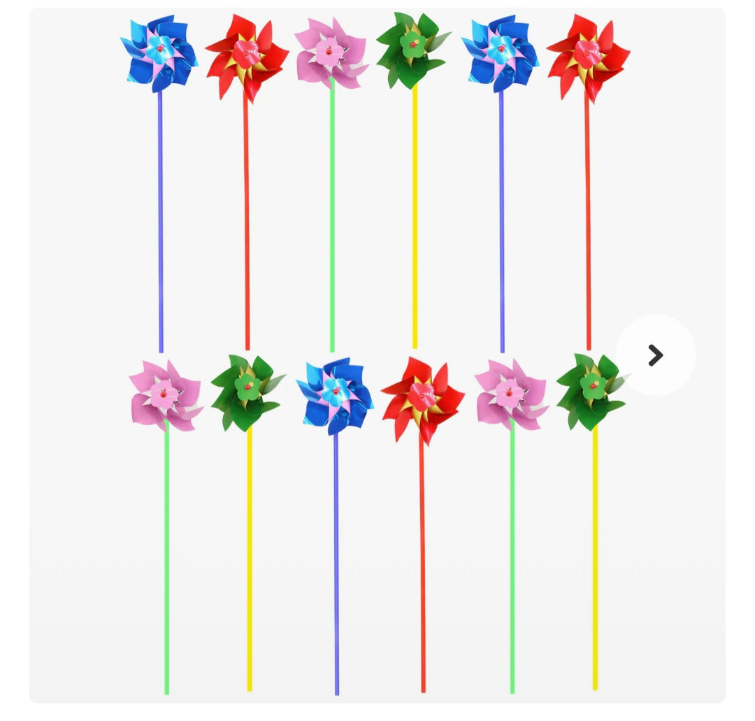 12 Medium Foil Windmills