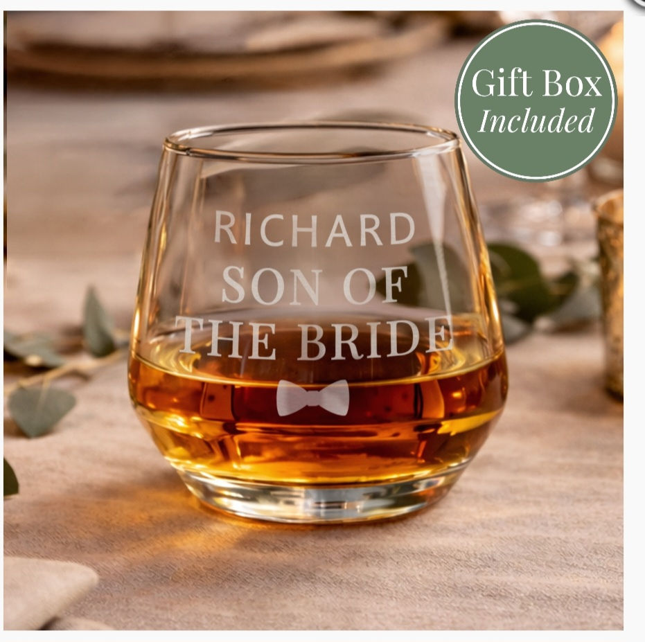 Personalised Wedding Whisky Glass