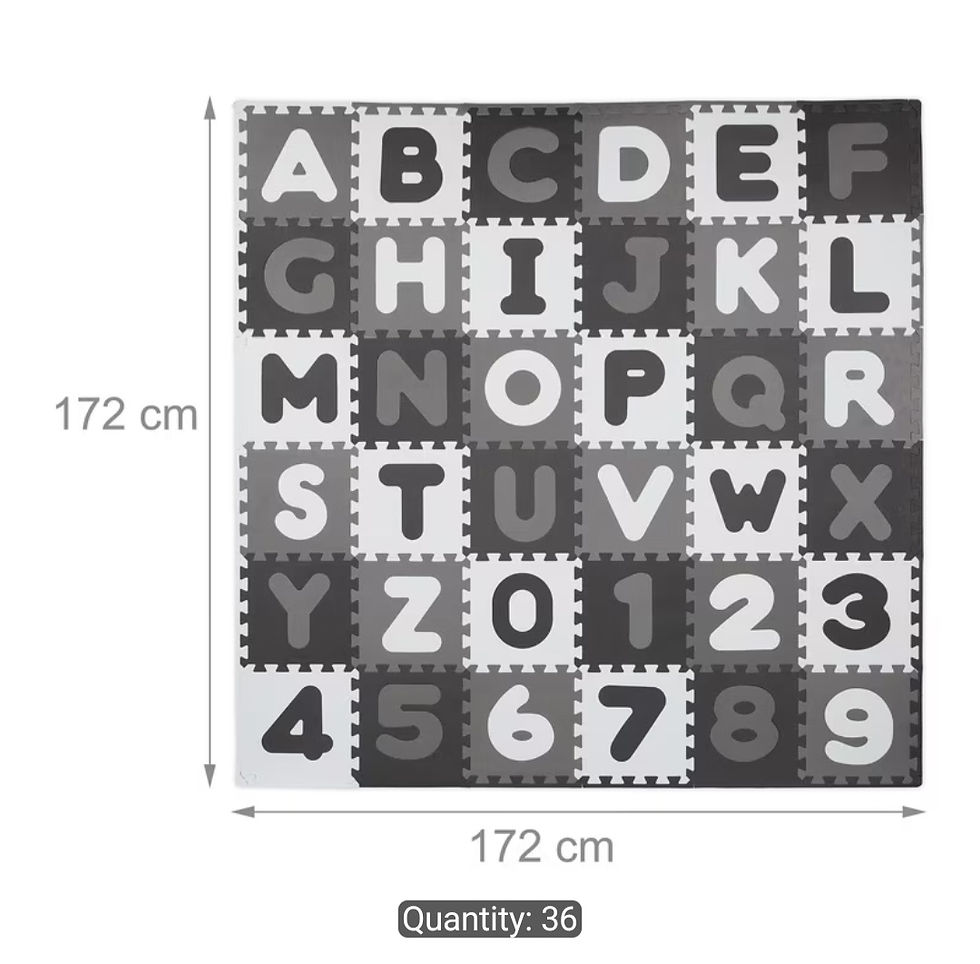 Thumbnail: 60 X Puzzle Mat "ABC" in White/Grey