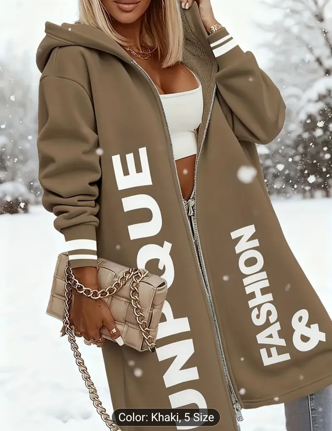 Cross-border New Fashion Casual Zipper Hooded Sweatshirt 