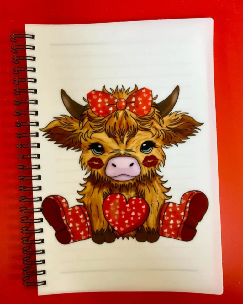 VALENTINES HIGHLAND COW A5 NOTEBOOK