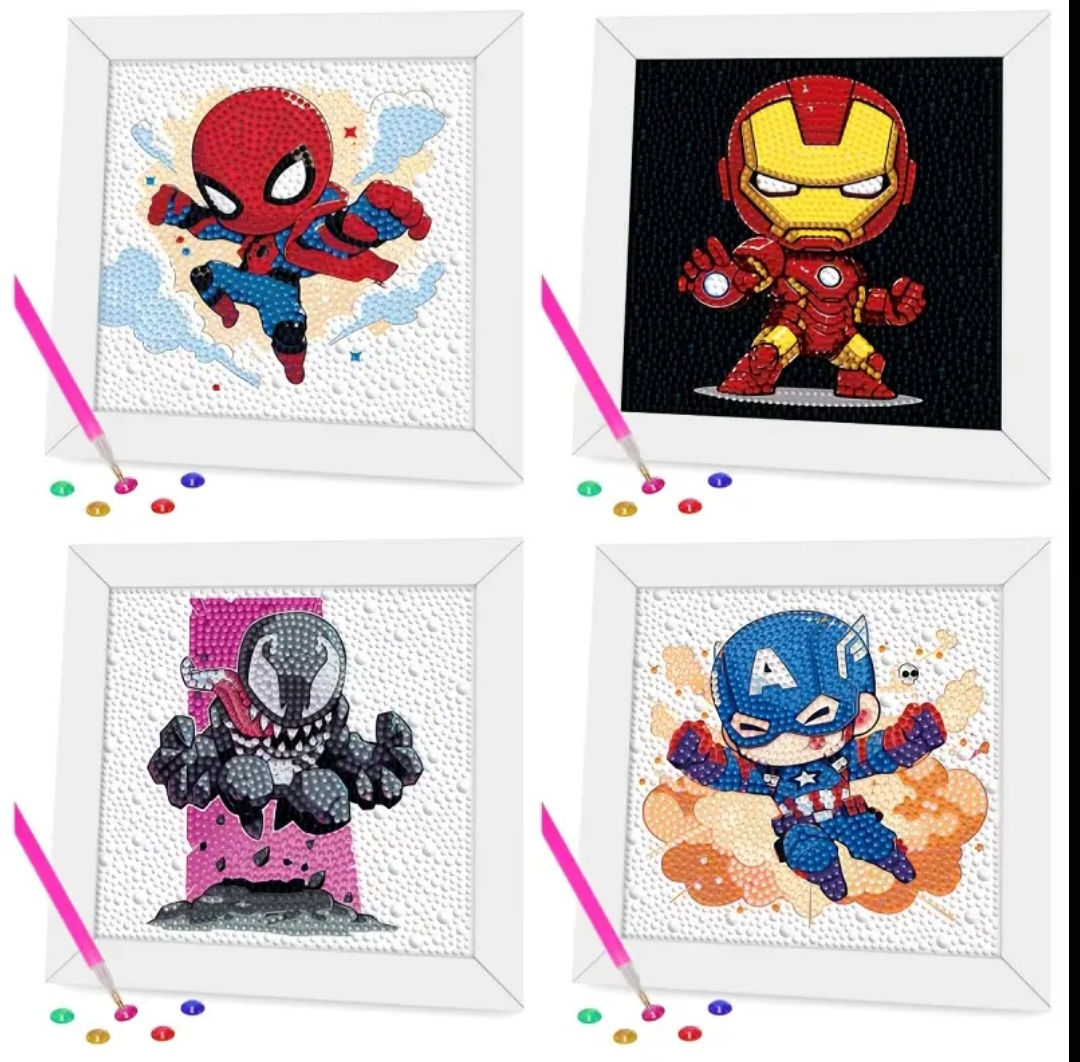 4pcs Marvel Officially Licensed Diamond art set