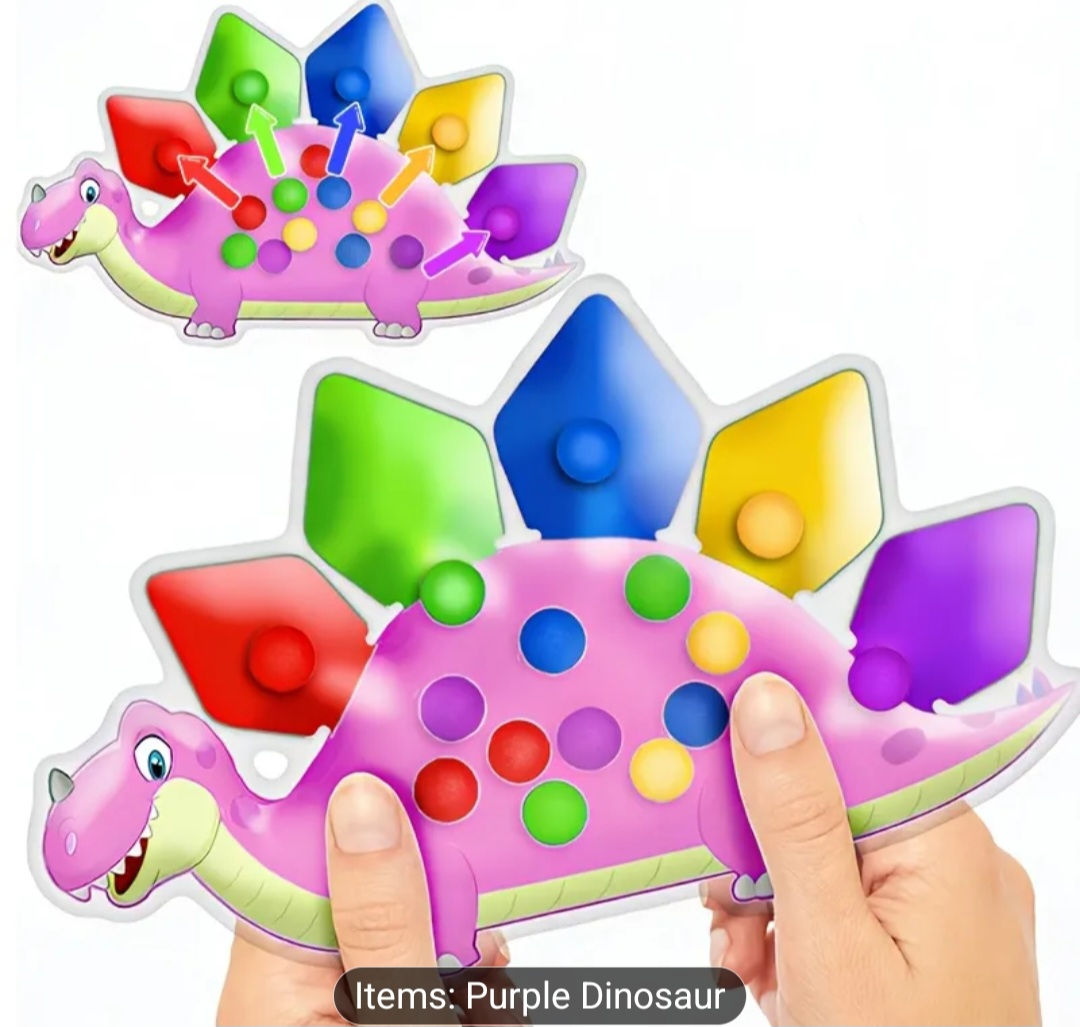 Sensory Toy for Dinosaur Color Sorting 