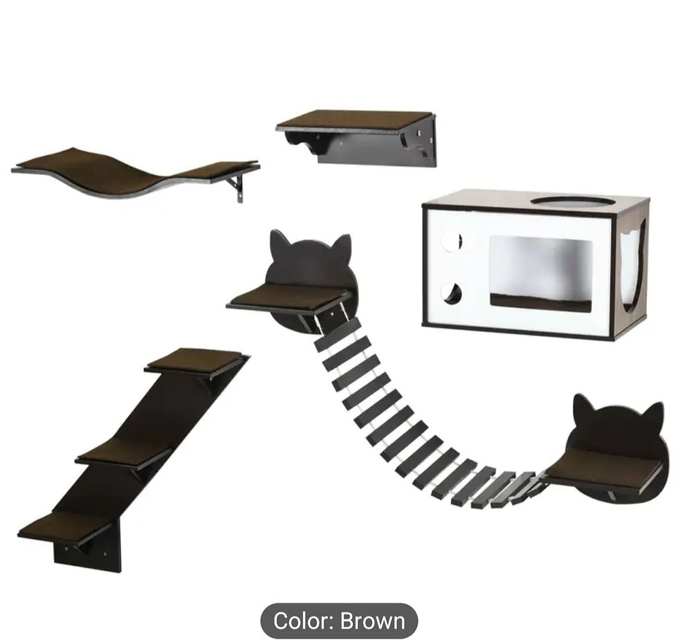 Thumbnail: 5 Piece Cat Wall Shelves, Wall-Mounted Cat Tree for Indoor Use,